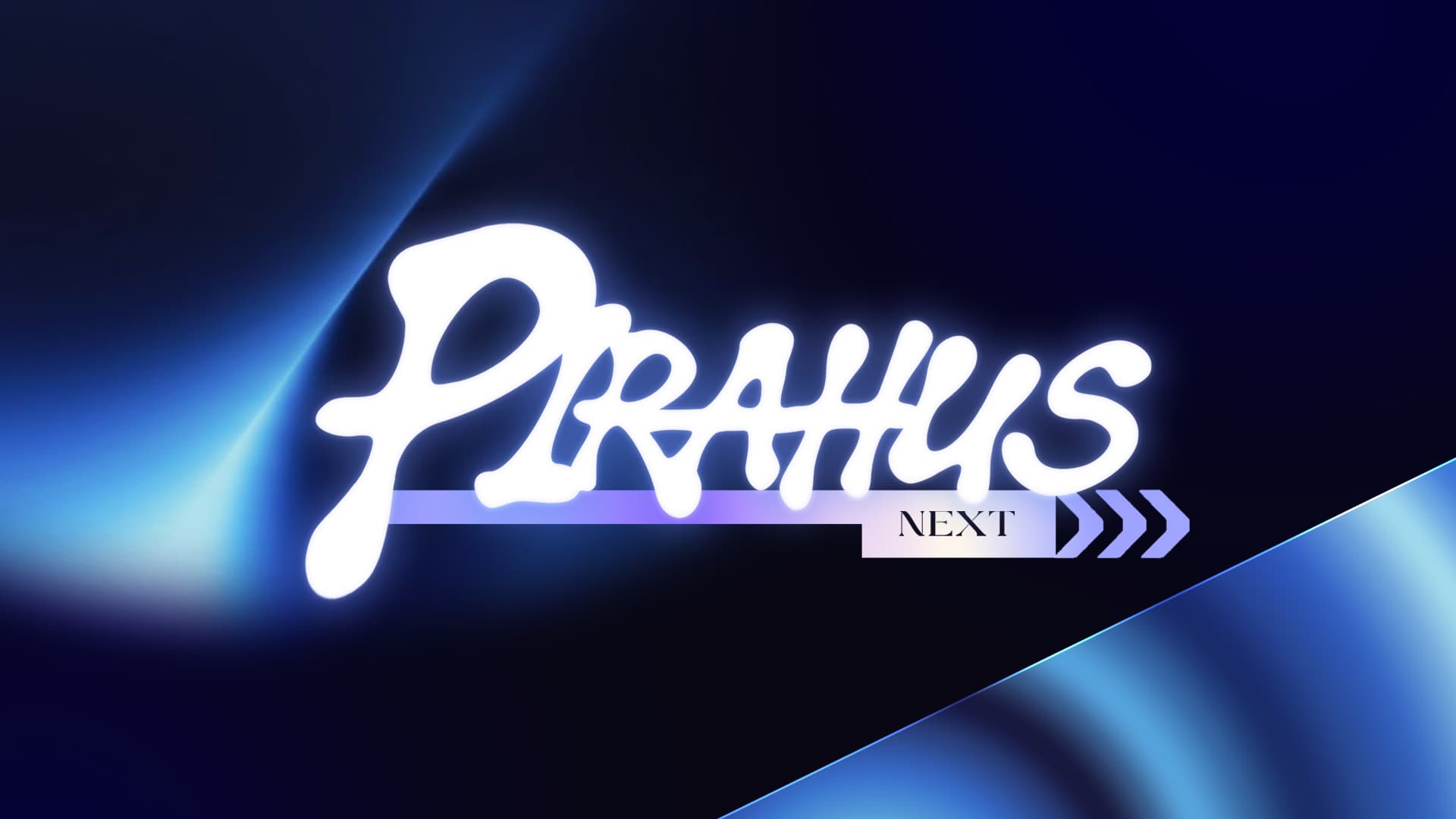PirahusNext key visual: the glowing Pirahus Next logo on a dark blue background